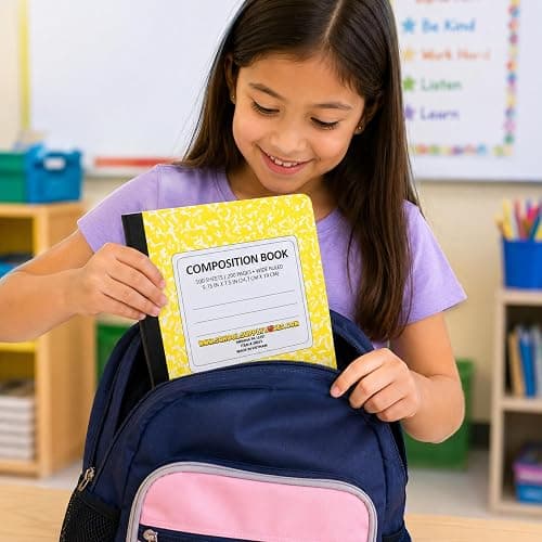 School Supply Boxes | Yellow, Wide-Ruled Composition Notebooks | 4 Pack | 100 Sheets, 200 Pages Per Pack thumbnail 8