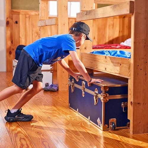 Rhino Trunk & Case Large Essential Trunk With Wheels 32”x18”x14”, 1000+ lbs Capacity - Many Colors. Strong, USA Made Summer Camp Footlocker, and Secure College Dorm Storage Chest thumbnail 7