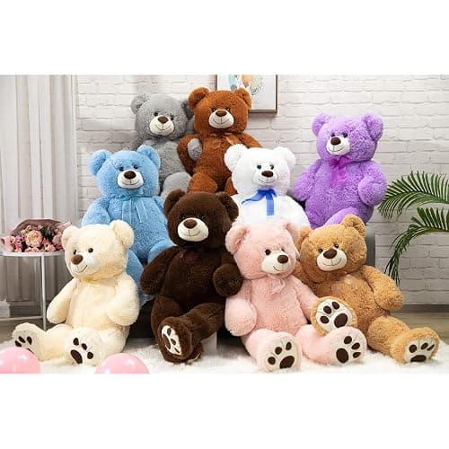 HollyHOME Big Teddy Bear, Large Bear Stuffed Animal with Footprints,36”,Tan | Cute Soft Cuddly Plush, Birthday & Holiday Gifts for Kids,Girlfriend,Wife, Baby Shower Decor, Perfect Bedtime Companion thumbnail 7