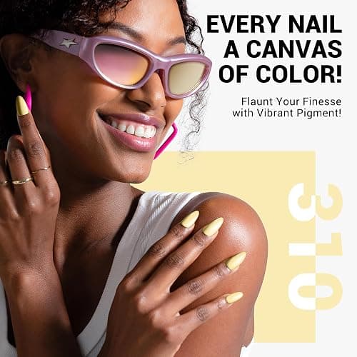 MelodySusie Thick Yellow Gel Nail Polish,0.5fl oz Pastel Soak Off UV LED Creamy Yellow Gel Polish Gift for Women Nail Art Manicure Salon DIY Nail Design Decoration at Home-310-A1902 thumbnail 4