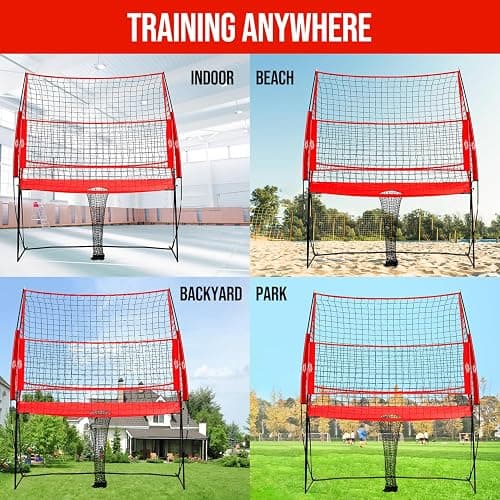 PLAYAPUT Volleyball Training Equipment Net,Height Adjustable Volleyball Practice Net Station for Serving,Spiking, Hitting,with Carryingbag Easy Assembly & Storage Great for Indoor/Outdoor thumbnail 6