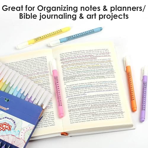 HANKU Bible Journaling Pens No Bleed Through, Fineliner colored pens for Bible Study, Fine Point Pen Journaling Supplies with Assorted Colors, 0.38mm,16 Pack thumbnail 5