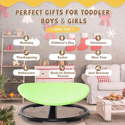 Zhenx Spinning Chair for Autistic Kids (Ages 3-18), Autism Sensory Toy Gift | 220LBS Capacity Sensory Swivel Seat for ADHD Kids, Autism Sensory Products, Calming Gift Improve Focus & Body Balance (Green) thumbnail 7