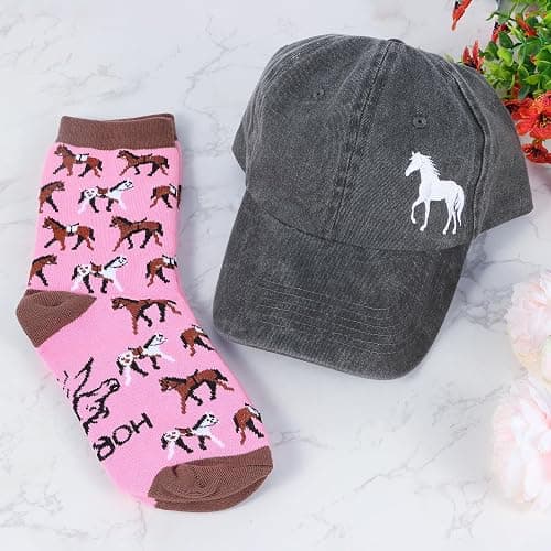 Horse Lover Gifts: Cool Stuff for Women & Men - Horse Tumbler, Makeup Bag, Baseball Hat, Bracelet, Hair Band, Socks, Card for Birthday & Christmas thumbnail 4