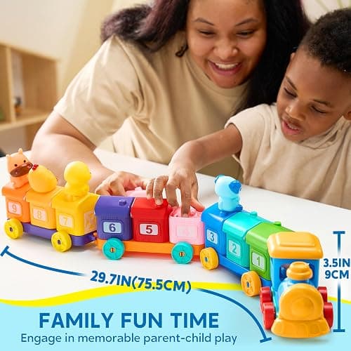 Play-Act Learning Toy, Counting, Matching & Sorting Montessori Farm Train thumbnail 8