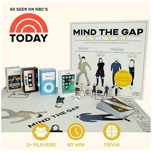Spin Master Games, Mind The Gap Deluxe Trivia Game, A Board Game for All Generations, Play on Thanksgiving, Friendsgiving, Birthdays & Family Nights, 2-12 Players, for Ages 10 & Up thumbnail 3