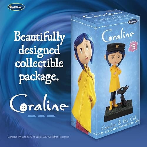 Royal Bobbles Coraline with The Cat – 6.5 Inches Tall – Collectible Bobblehead Statue thumbnail 5