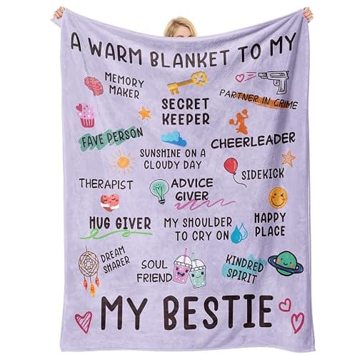 Best Friend Birthday Gifts for Women, Purple Bestie Gifts for Women | Best Friend Blanket 60"x 50", Friendship Gift for Woman, BFF - Soul Sister Gift for Woman, Christmas day for BestFriend - Image 1