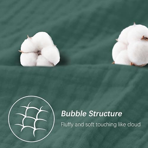 SWEET DOLPHIN Muslin Hooded Baby Bath Towels - 2 Pack 100% Cotton Towel for Babies, Infants, Toddlers - 32x32Inch - Highly Absorbent and Newborn Essential, Deep Emerald thumbnail 6