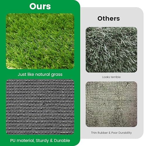 Yinoos 36" x 24" Fake Grass Mat for Dogs, Premium Washable Artificial Turf Grass Rug for Patio Lawn Balcony Door Dog Pet Pee Potty Training thumbnail 5