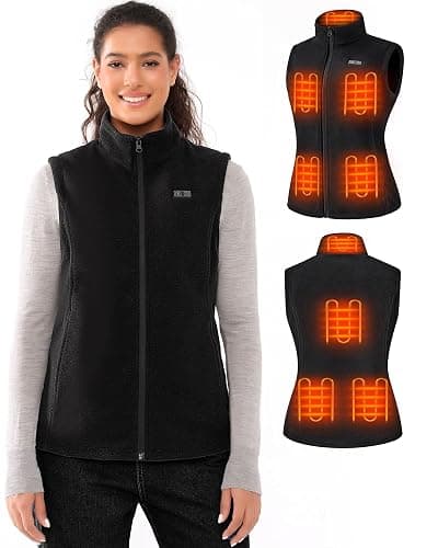 Muvenes Heated Vest for Women with 7.4V 16000mAh Battery Pack Included, Fleece Heated Vests Women, Electric Heating Vest - Image 1