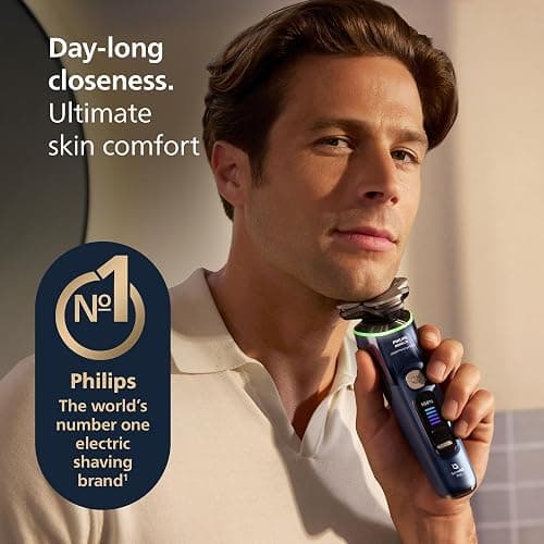 Philips Norelco Shaver i9000 Prestige Ultra, Wet & Dry Electric Shaver, Adriatic, SenseIQ Pro Technology, Triple Lift & Cut System, 360 Rotating NanoTech Precision Blades, Precision Trimmer, XP9401/92 thumbnail 3
