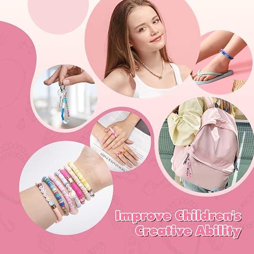 ETUDAW Bead Spinner, Rechargeable Electric Clay Bead Spinner Kit for Bracelet Making, Beginner Clay Beads Kit with Dual Needles and Adjustable Speed, Gift for Holidays, Birthdays (Pink) thumbnail 6