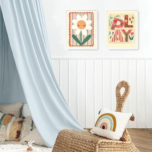 LARTSFRO Cute Kids Floral Wall Art Decor Posters, Smile Floral Artwork Room Bedroom Bathroom Playroom Wall Art Decor Aesthetic for Toddler Nursery Kids Gifts, Play Room Decor for Kids Colorful Wall Decor, 10x8 Inch Set of 4 Pcs Pictures (UNFRAMED) thumbnail 5
