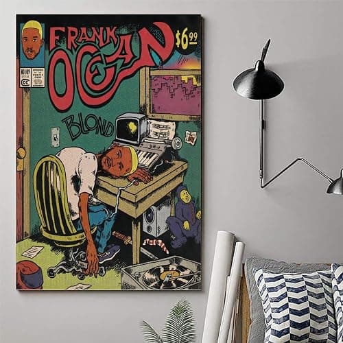 Piesa Frank Ocean Poster Blonde Album Comic Poster for Bedroom Aesthetic Canvas Art Wall Decor 12x18inch(30x45cm), Unframe-style-2 thumbnail 7