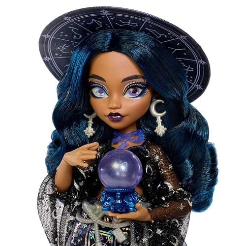 ​Monster High Doll, Moonspell Magic by Monster High Claire de Luna | Clairvoyant Witch in Blue Clothes with Cauldron Surprise & Accessories like Crystal Ball, Hat & Spellbook, JMB89 thumbnail 3