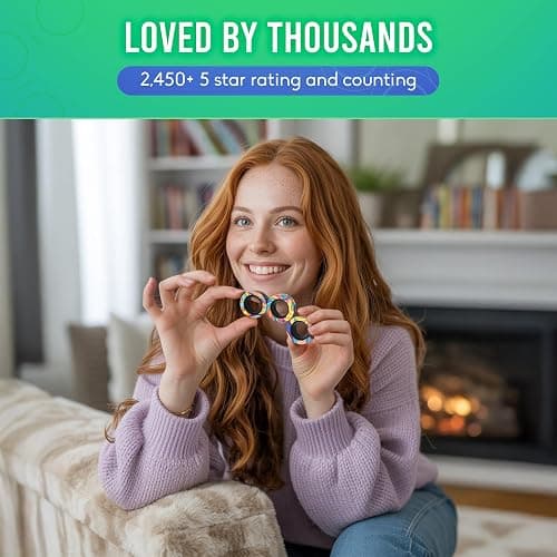 BUNMO Magnetic Rings Stocking Stuffers for Teens - Fidget Toys Adults - Stocking Stuffers for Boys - Magnetic Fidget Rings - Improved Stronger Magnets - Great Teen Gift - Multicolor thumbnail 7
