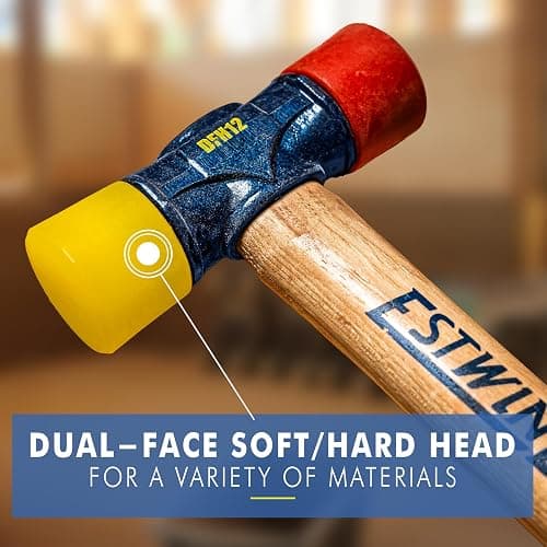 ESTWING Rubber Mallet - 12 oz Double-Face Hammer with Soft/Hard Tips & Hickory Wood Handle - DFH12 thumbnail 5