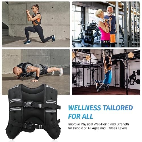 ZELUS Weighted Vest, 6lb/8lb/12lb/16lb/20lb/25lb/30lb Weight Vest with Reflective Stripe for Workout, Strength Training, Running, Fitness, Muscle Building, Weight Loss, Weightlifting thumbnail 7