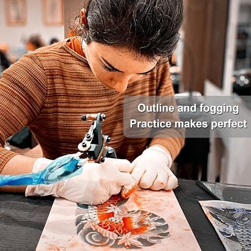 Autdor Tattoo Practice Skins with Transfer Paper - Autdor 40Pcs Fake Skin and Tracing Paper Kit Includes 30Pcs Tattoo Paper and 10Pcs Double Sided Practice Skin thumbnail 6