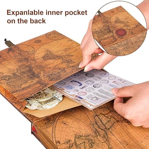 JIMBON Our Adventure Book Scrapbook Photo Album Retro Style Embossed Letter Cover Travel Diary Journal Scrap Book Kit For Couples,Memory Book For Anniversary Wedding thumbnail 5