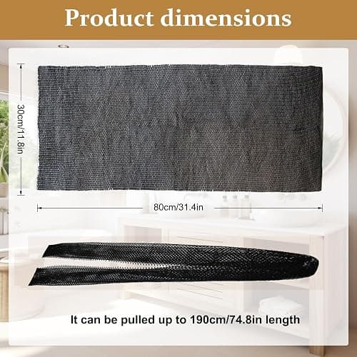 African Net Sponge Authentic with Knots, Exfoliating Bath Sponge & Body Scrubber for Dead Skin Removal, Long Flat Back Scrubber for Foot, Scalp and Body Wash, by Starhot (1-Pack Black) thumbnail 3