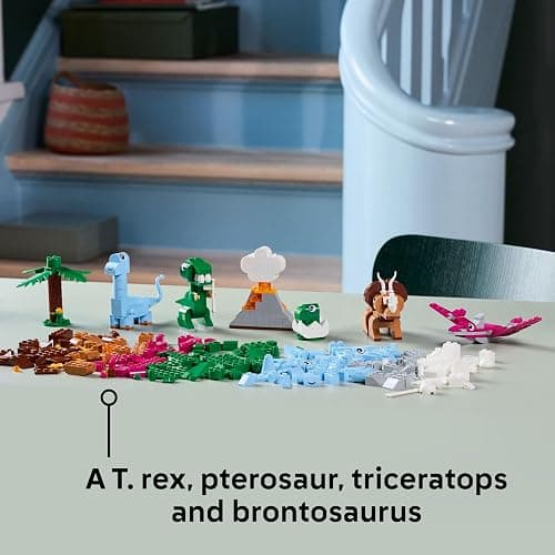 LEGO Classic Creative Dinosaurs Set, Building Toys for Kids, Assorted Bricks for Imaginative Play, Includes T. Rex, and Triceratops Dino Figures, Birthday Gift for 5 Plus Year Old Boys and Girls 11041 thumbnail 4