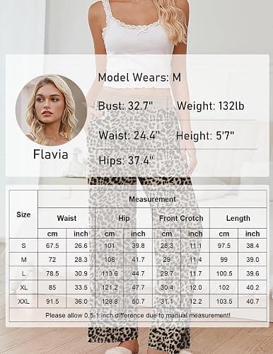 Ekouaer Womens Wide Leg Pants for Women Elastic Waist Womens Casual Palazzo Pants Soft Comfy Pajama Pants with Pockets thumbnail 6