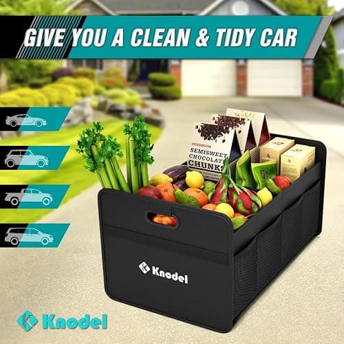 K KNODEL Car Trunk Organizer, Foldable Organizer for Car, Automotive Consoles & Organizers, Storage with Reinforced Handles (Small, Black) thumbnail 6