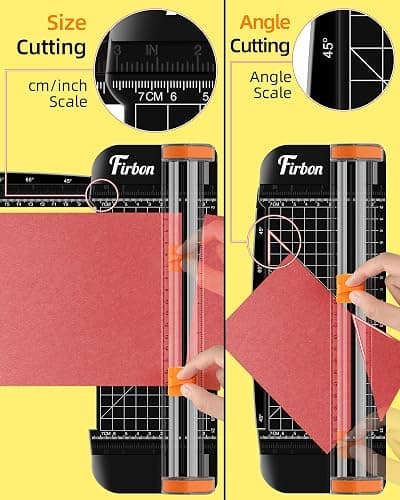 Firbon A5 Paper Cutter, Small Straight Paper Trimmer with Side Ruler | Black Compact Design | Cuts Photo, Cardstock, Labels & Coupons | Portable Desktop Slicer | Scrapbooking & Craft Projects thumbnail 5