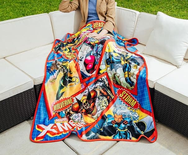 Marvel X-Men Character Cards Raschel Throw Blanket | Soft Polyester Cover for Sofa, Bed | 45 x 60 Inches thumbnail 2