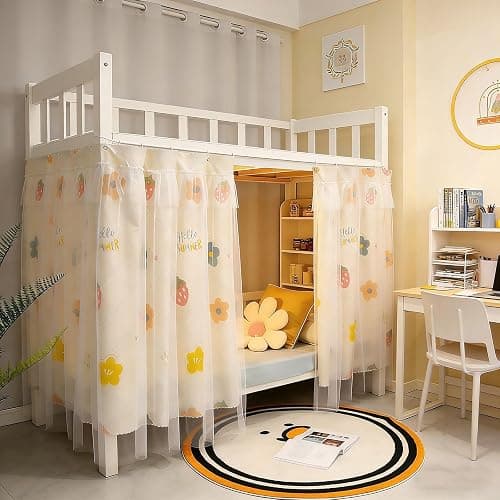 Ingzy Top Bottom Bunk Bed Curtains,Loft Bed Canopy Curtains | Blackout Privacy, with Rope & Buckles, Breathable Dustproof, Bunk Accessories for Kids Teens Twin Size Dorm Room thumbnail 3