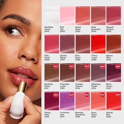 REVLON Super Lustrous Glass Shine Balm, Hydrating Tinted Lip Balm with Hyaluronic Acid, Aloe & Rose Quartz, 003 Honey Shine, 0.11 oz thumbnail 4