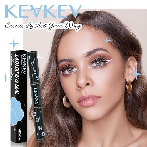 KevKev Lash Bond and Seal Lash Glue for Eyelash Extensions Lash Clusters Strong Hold Long Lasting 48-72 Hours Glue Individual Lash Glue Lash Bond and Seal Waterproof (5ml+5ml, Black Bond and Seal) thumbnail 8