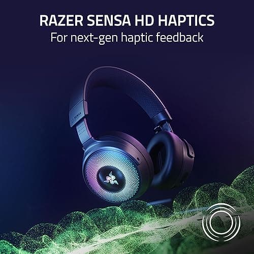 Razer Kraken V4 Pro Wireless Gaming Headset: OLED Control Hub - HD Haptics - 2.4GHz Wireless - Bluetooth - USB - 3.5 mm - Super Wideband Mic - For PC, Mac, PS5, Nintendo Switch, Steam Deck, Smartphone thumbnail 6
