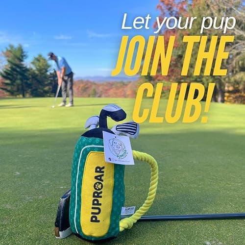 PUPROAR Golf Dog Toy, Dog Birthday Gift, Funny Squeaky Plush Rope Golf Bag Toy for Small, Medium & Large Breeds thumbnail 8