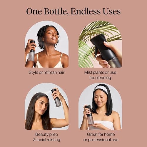 Kitsch Continuous Spray Bottle for Hair – Black, 150ml | Fine Mister Spray Bottle & Water Spray Bottle – Recycled Hair Spray Bottle – Spray Bottles for Cleaning, Styling, & More thumbnail 6
