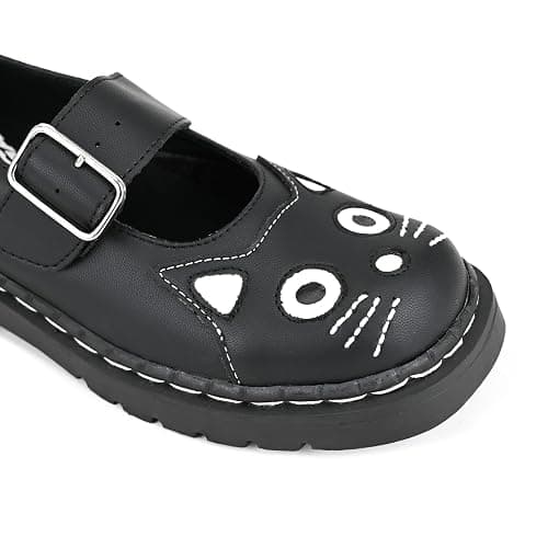 T.U.K. Anarchic Mary Jane Kitty- Premium Leather - Kitty Detailing with Buckle Strap - Women's Kitty Shoes thumbnail 6