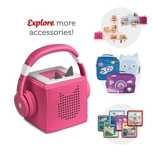 Tonies Foldable Wired Headphones for Kids - Comfortably Designed to fit On-Ear - Works with Toniebox 1 and All 3.5mm Devices - Pink thumbnail 6