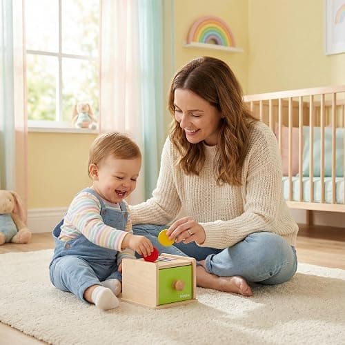 Montessori Toys for 1-3 Year Old: Color Sorting Wooden Drawer Box Toy for Toddlers, Object Permanence and Fine Motor Sensory Toy, 12-18 Months Busy Board Matching Game for Baby Boys and Girls Gifts thumbnail 2