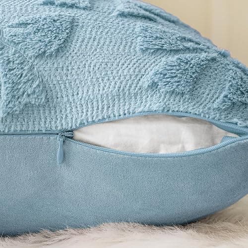MIULEE Blue Bow Pillow Covers Coquette Room Decor Aesthetic Set of 2 Decorative Cute Girl Throw Pillow Soft Plush Faux Pillowcase for Girl Bed Couch Sofa,18x18 Inch thumbnail 6