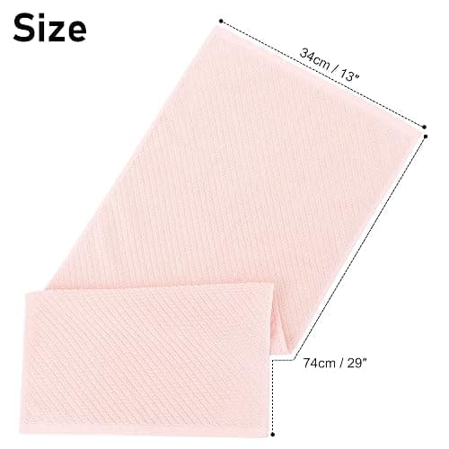 PiccoCasa Set of 2, Pink Ribbed Hand Towels for Bathroom 13 x 29 Inch 100% Cotton Soft Absorbent Soft Feeling Fast Drying Towels Hotel Spa Towel Face Towel - Pink thumbnail 3