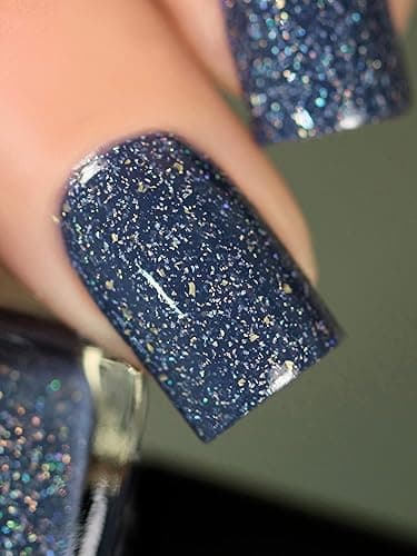 ILNP Better Days - Muted Midnight Blue Holographic Nail Polish thumbnail 7