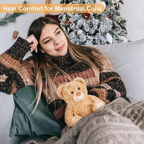 SuzziPals Teddy Bear Stuffed Animals, Microwavable Stuffed Animal Heating Pads for Heat Therapy, Stress Relief Toy for Anxiety, Cuddle, Companion, Bear Plush Gifts for Girls Boys Adults - Teddy Bear thumbnail 2