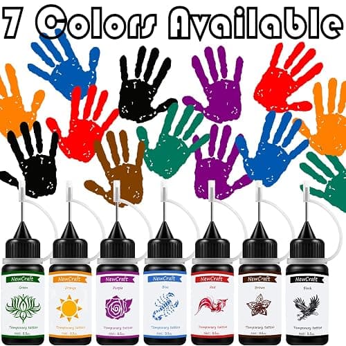 3 Packs Black Temporary Tattoo Ink and Stencils for Adults Teens Kids, Temporary Tattoo Kit Skin Friendly thumbnail 6