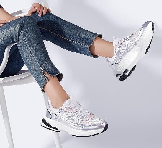 LUCKY STEP Women's Chunky Fashion Sneakers Gym Athletic | Platform Running Tennis Workout Sport Mesh Casual Trendy Walking Shoes thumbnail 7