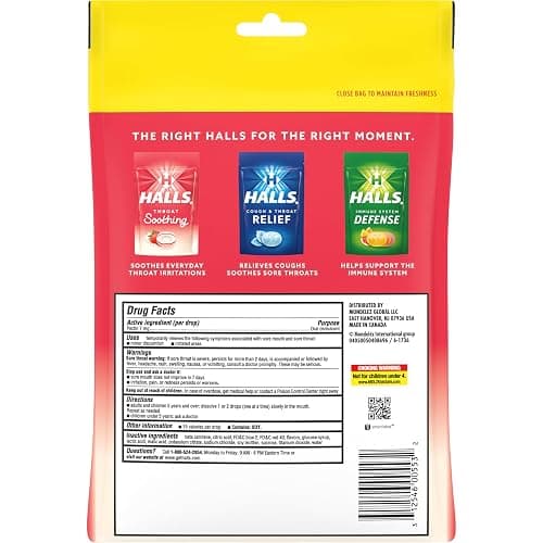 HALLS Throat Soothing (Previously HALLS Breezers) Creamy Strawberry Throat Drops, Economy Pack, 70 Drops thumbnail 11