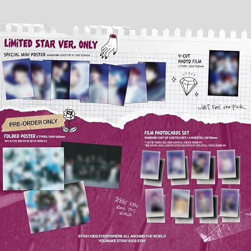 Stray Kids - -Rock-STAR (LIMITED STAR Ver.) - Photobook, CD-R, Photocard, Panorama Mini Poster, Unit Photocard, Sticker, Film Photocards, PVC Card et Plus thumbnail 5