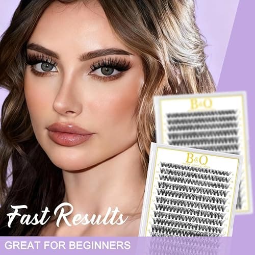 B&Q Lash Clusters 280 Pcs 9-16MIX Individual Lashes 40D Cluster Lashes D Curl Eyelash Clusters Soft Volume DIY Lash Extensions at Home (40D-9-16MIX) thumbnail 7