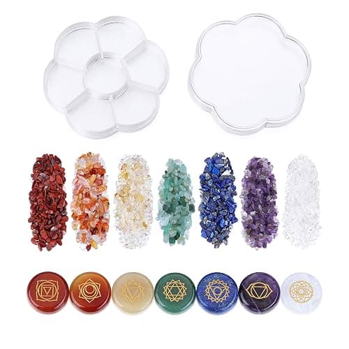 CrystalTears 7 Chakra Crystal Stones Natural Reiki Healing Crystals Gemstones with Engraved Chakra Symbol Tumbled Polished Chakra Stone Kit for Meditation Crystal Therapy Gift for Christmas thumbnail 4